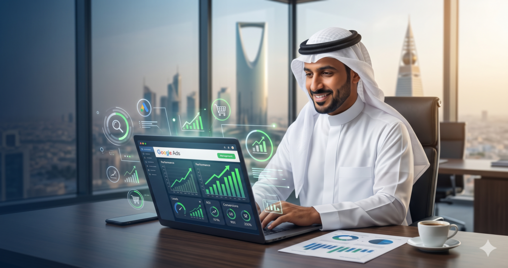 شركة إعلانات جوجل للشركات في السعودية | إدارة احترافية لزيادة التحويل